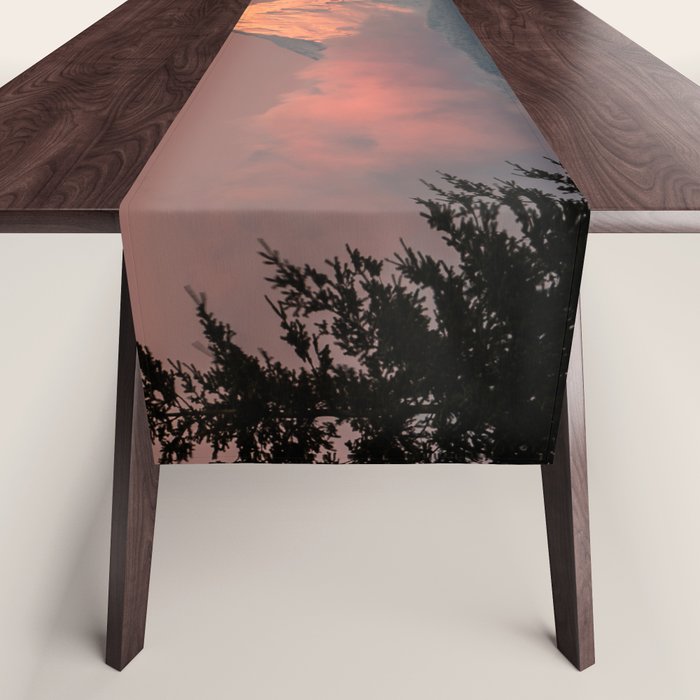 Mount Hood Pastel Sunset - Nature Photography Table Runner Gallery Image 1