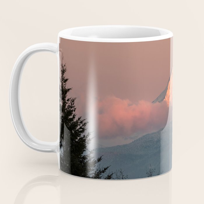 Mount Hood Pastel Sunset - Nature Photography Coffee Mug Gallery Image 3
