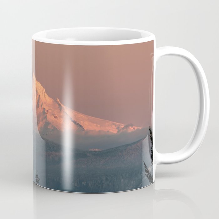 Mount Hood Pastel Sunset - Nature Photography Coffee Mug Gallery Image 1