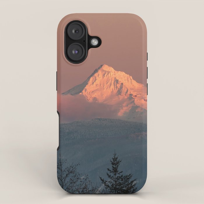 Mount Hood Pastel Sunset - Nature Photography iPhone Case Gallery Image 1
