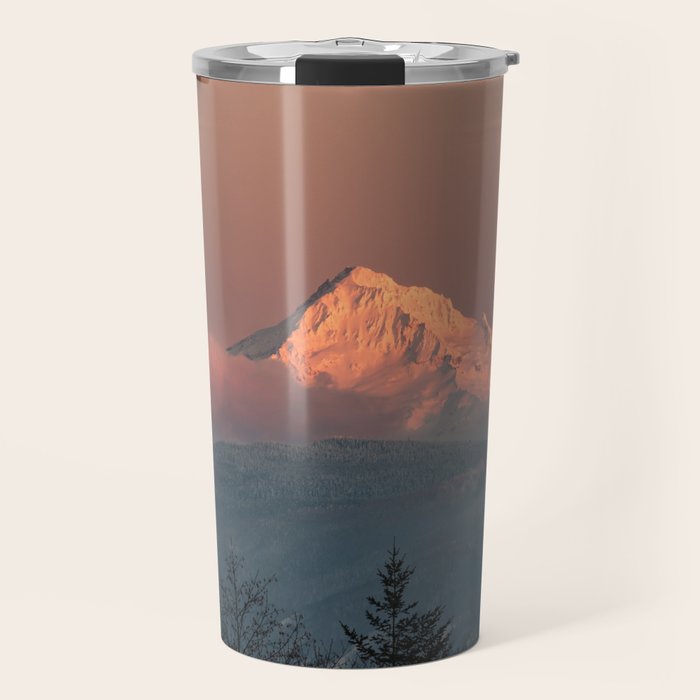 Mount Hood Pastel Sunset - Nature Photography Travel Mug Gallery Image 1