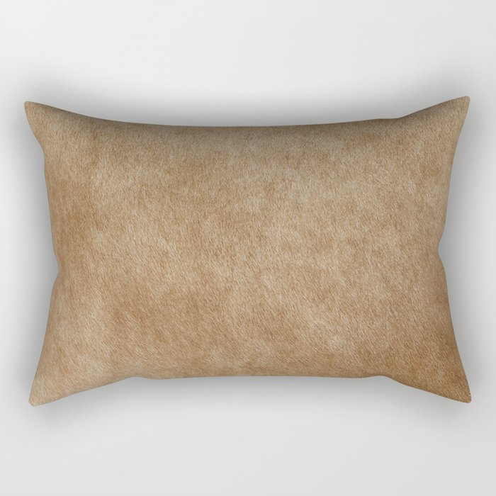 Scandinavian Modern Cowhide Brown Tan Rectangular Pillow Gallery Image 2