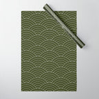 Waves (Olive) Wrapping Paper Gallery Image 1