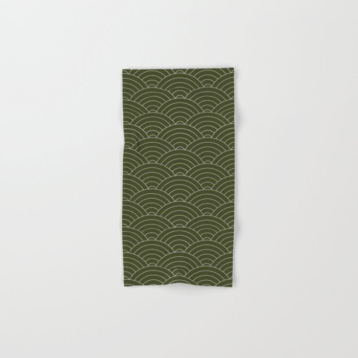 Waves (Olive) Bath Towel Gallery Image 1