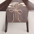 Delicate bouquet of flowers with bow - Peach and mocha copper Table Runner Gallery Image 1