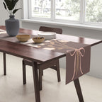 Delicate bouquet of flowers with bow - Peach and mocha copper Table Runner Gallery Image 2