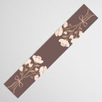 Delicate bouquet of flowers with bow - Peach and mocha copper Table Runner Gallery Image 3