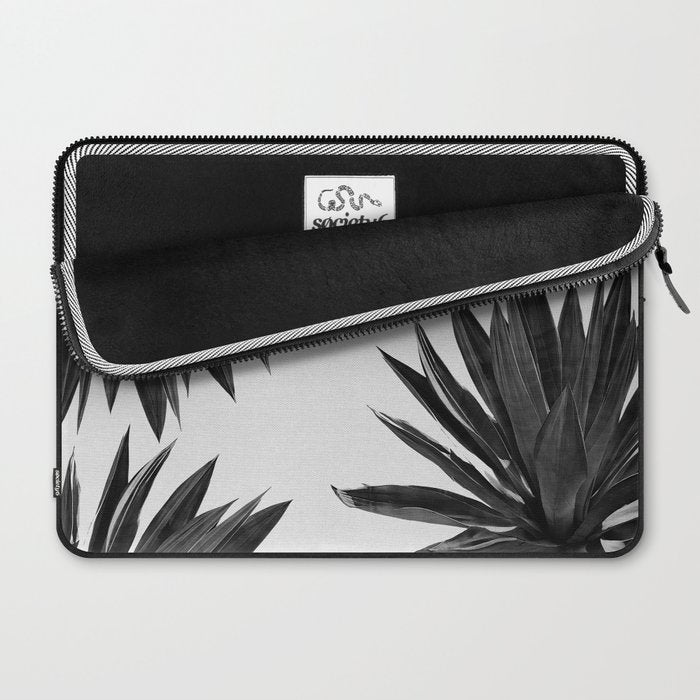 Agave Cactus Black & White Laptop Sleeve Gallery Image 2