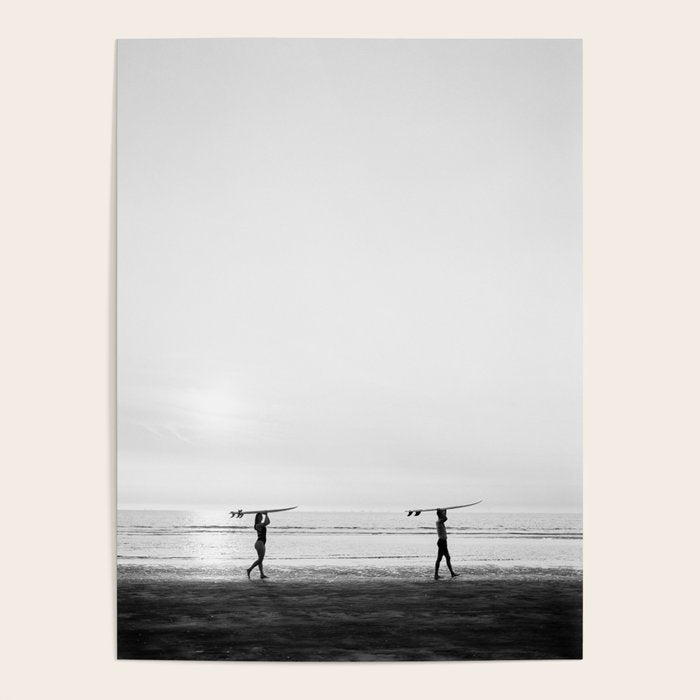 Surfer couple | Wanderlust photography of surfer couple | Coastal wall art. Poster Gallery Image 4