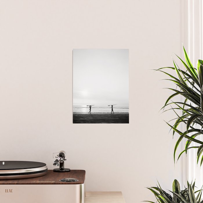 Surfer couple | Wanderlust photography of surfer couple | Coastal wall art. Poster Gallery Image 2