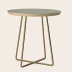 Triple Stripe Pattern Muted Green, Cream, Pink Side Table Gallery Image 1