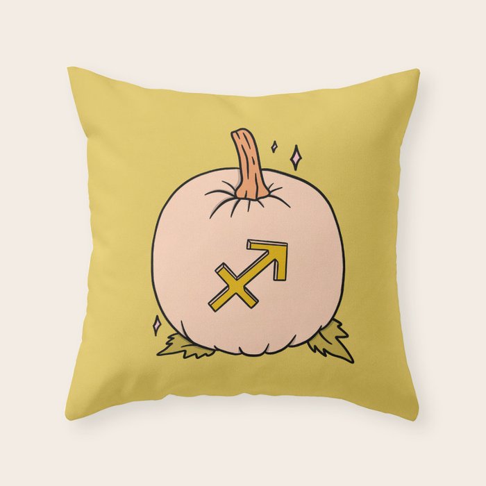 Sagittarius Pumpkin Throw Pillow Gallery Image 1