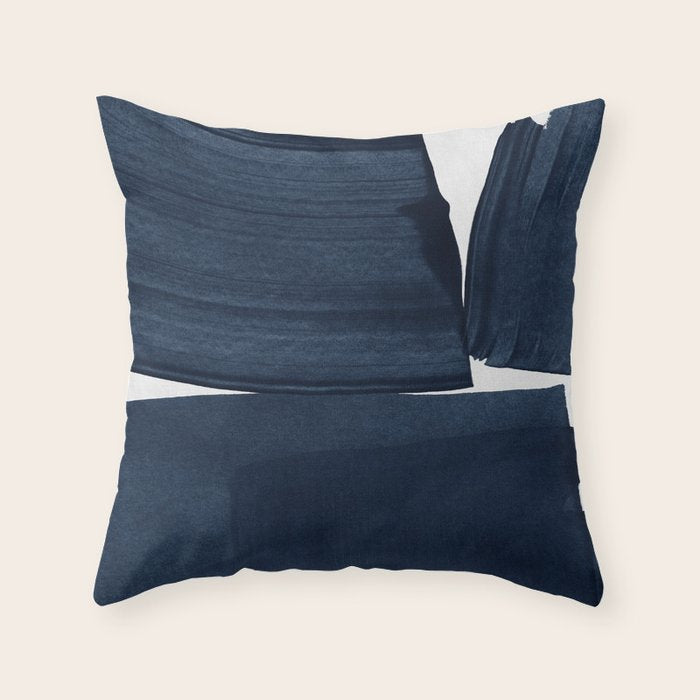 Minimalist Painting Blue I, Navy Decor Throw Pillow Gallery Image 1