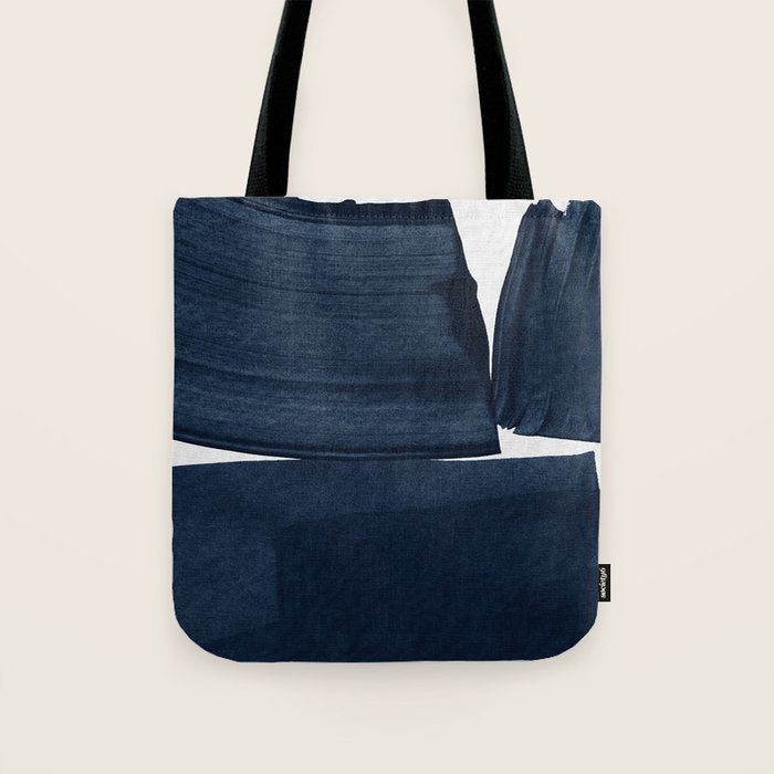 Minimalist Painting Blue I, Navy Decor Tote Bag Gallery Image 1