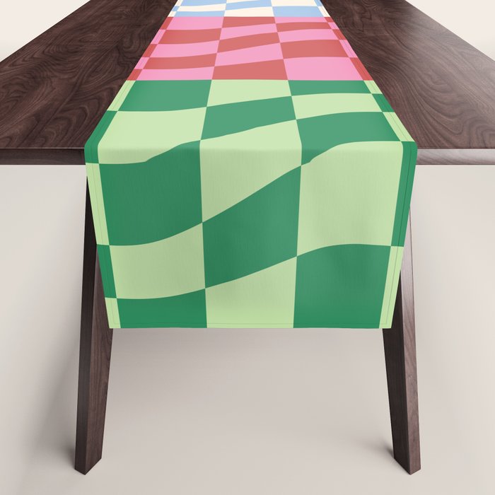 Colorful Checker Patchwork Table Runner Gallery Image 1