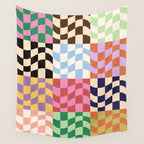 Colorful Checker Patchwork Wall Tapestry Gallery Image 4