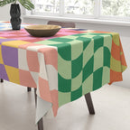 Colorful Checker Patchwork Tablecloth Gallery Image 3