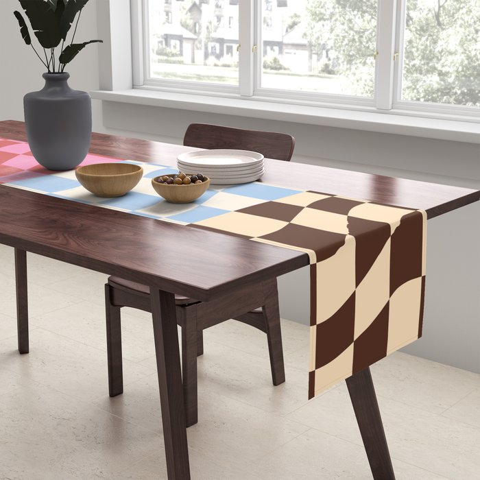 Colorful Checker Patchwork Table Runner Gallery Image 2