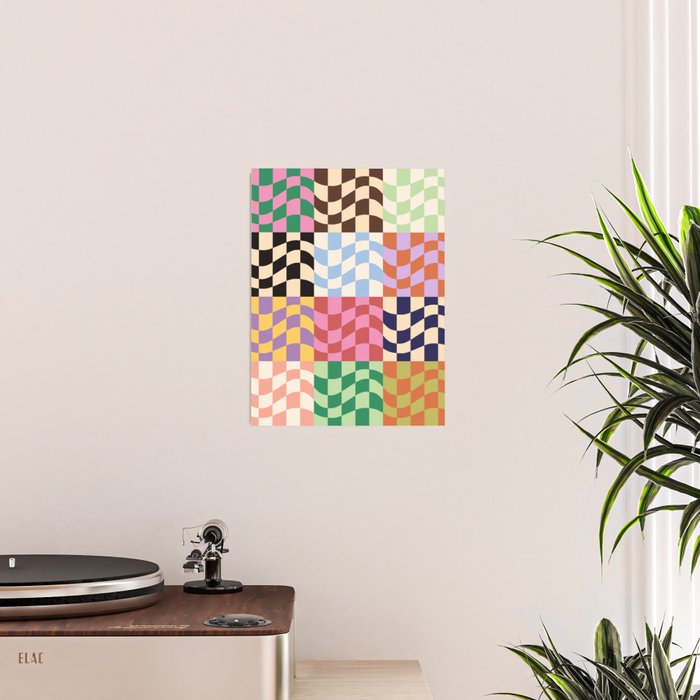 Colorful Checker Patchwork Poster Gallery Image 2