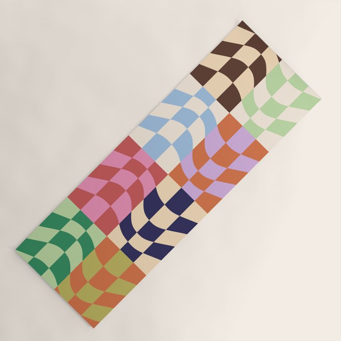 Colorful Checker Patchwork Yoga Mat Gallery Image 1