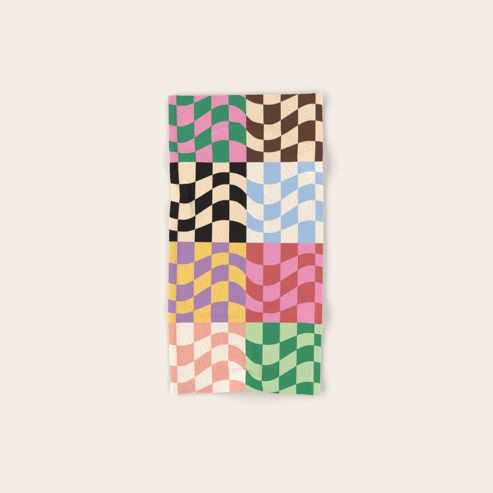 Colorful Checker Patchwork Bath Towel Gallery Image 1