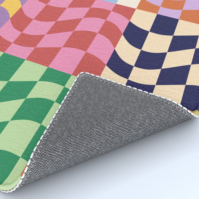 Colorful Checker Patchwork Rug Gallery Image 4