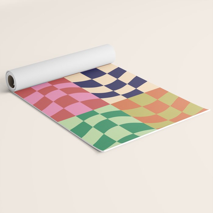 Colorful Checker Patchwork Yoga Mat Gallery Image 2