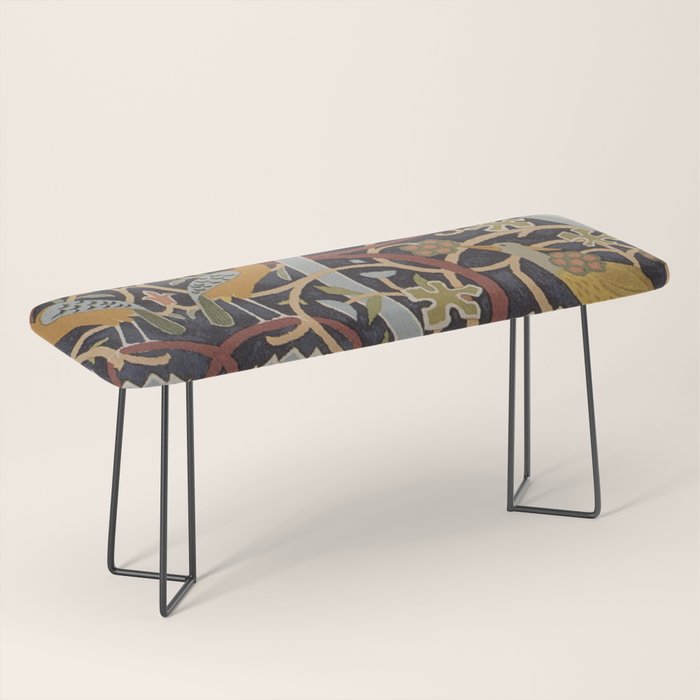 William Morris Vintage Bullerswood Birds Bench Gallery Image 1