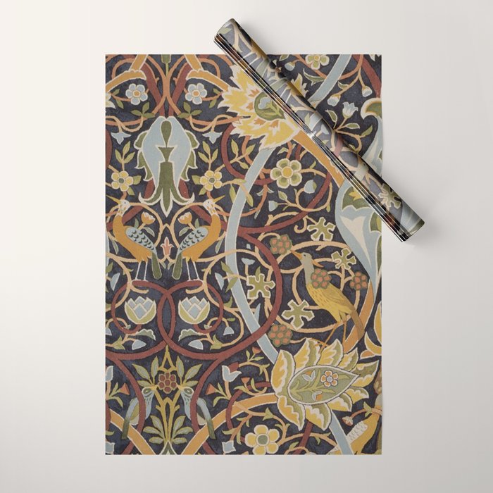 William Morris Vintage Bullerswood Birds Wrapping Paper Gallery Image 1