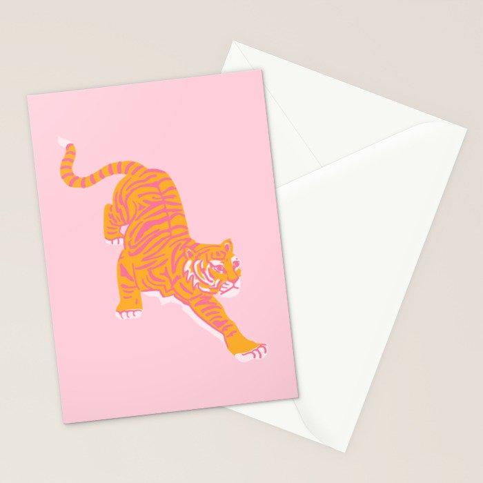 Year of the Tiger - Pink/Orange Stationery Card Gallery Image 2