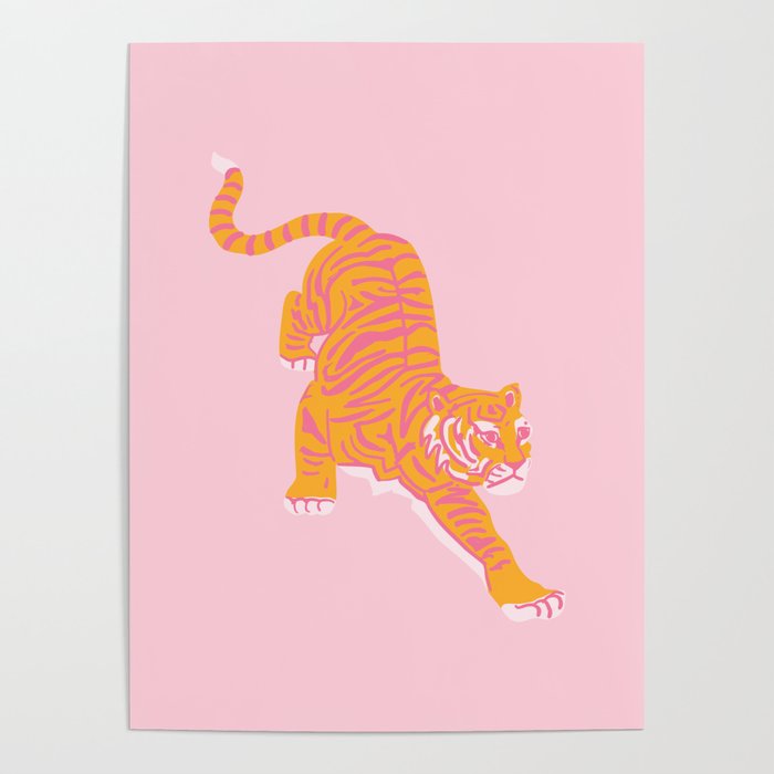 Year of the Tiger - Pink/Orange Poster Gallery Image 1