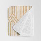 Art Deco Gatsby Geometric Pattern Ivory and Gold Throw Blanket Gallery Image 3
