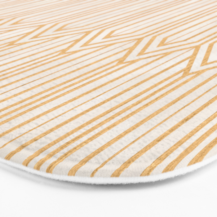 Art Deco Gatsby Geometric Pattern Ivory and Gold Bath Mat Gallery Image 3