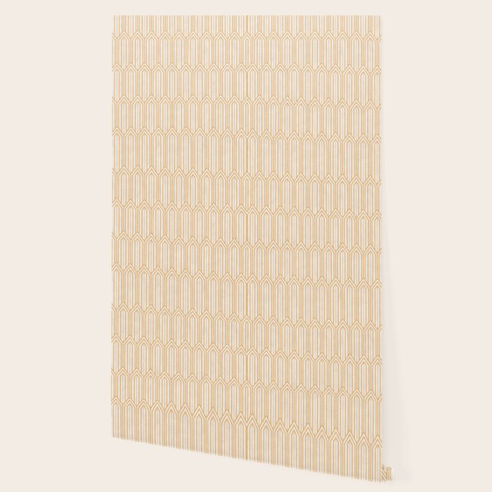 Art Deco Gatsby Geometric Pattern Ivory and Gold Wallpaper Gallery Image 2