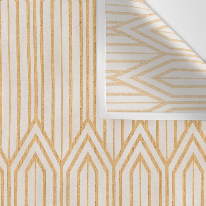 Art Deco Gatsby Geometric Pattern Ivory and Gold Wall Tapestry Gallery Image 3