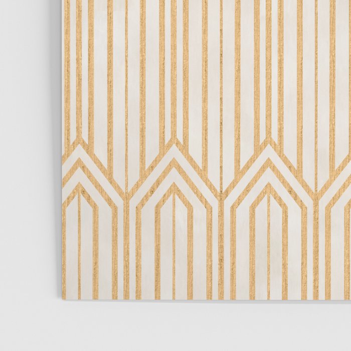 Art Deco Gatsby Geometric Pattern Ivory and Gold Poster Gallery Image 3