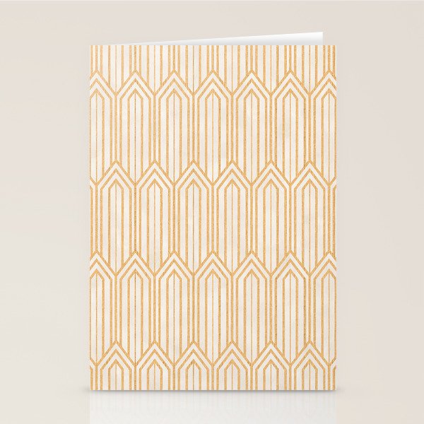 Art Deco Gatsby Geometric Pattern Ivory and Gold Stationery Card Gallery Image 2