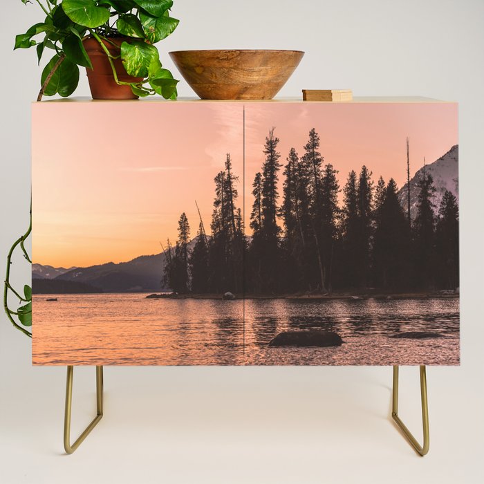 Forest Island at the Lake - Nature Photography Credenza Gallery Image 1