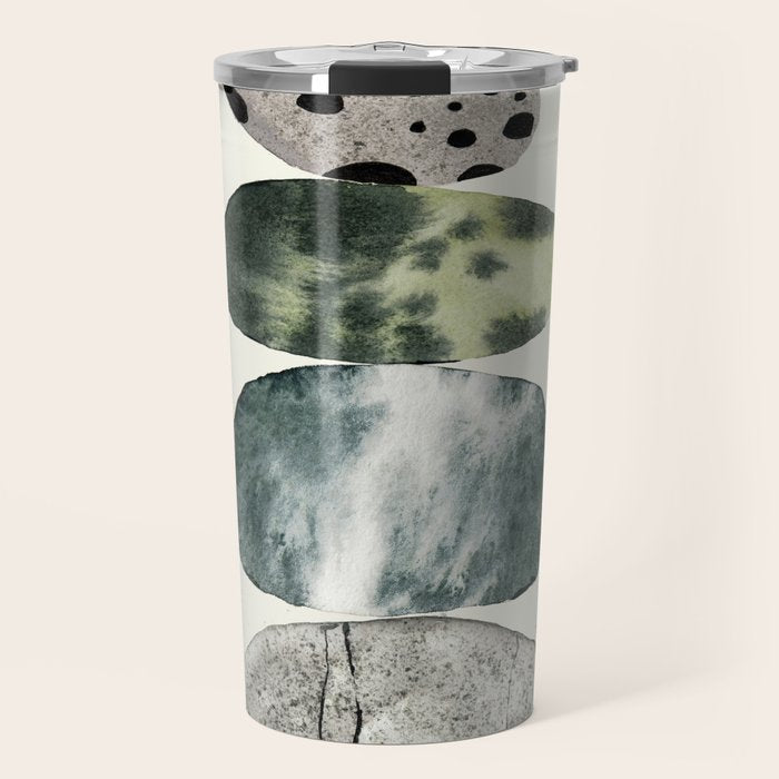 Stacked Pebbles On The Beach Travel Mug Gallery Image 1