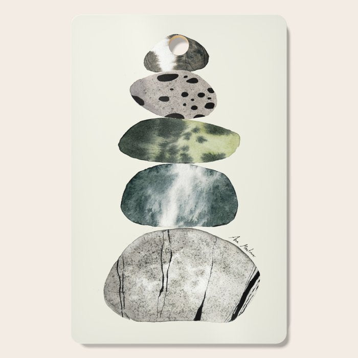 Stacked Pebbles On The Beach Cutting Board Gallery Image 1