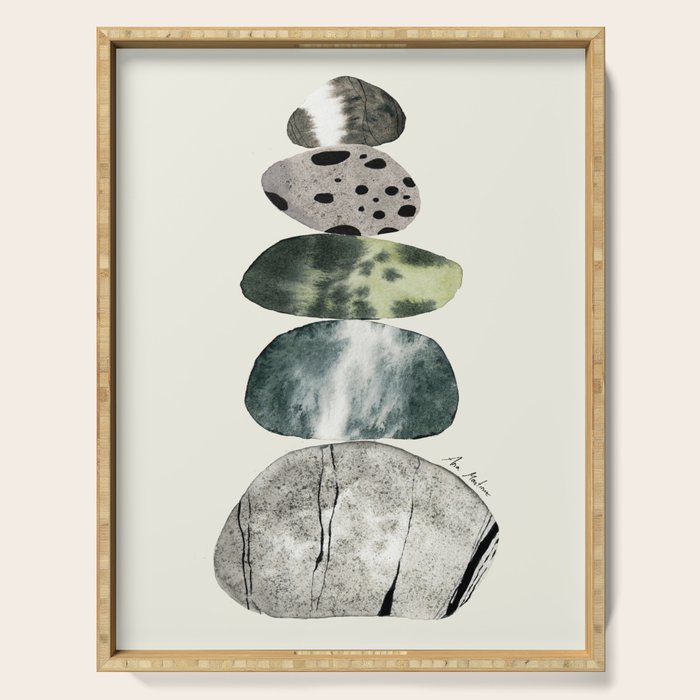 Stacked Pebbles On The Beach Serving Tray Gallery Image 1