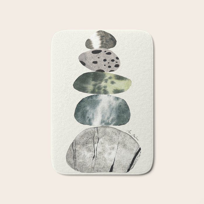 Stacked Pebbles On The Beach Bath Mat Gallery Image 1