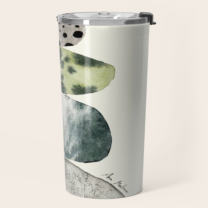 Stacked Pebbles On The Beach Travel Mug Gallery Image 2