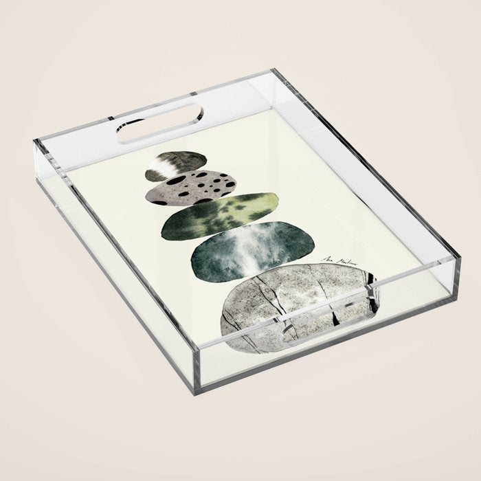Stacked Pebbles On The Beach Acrylic Tray Gallery Image 1