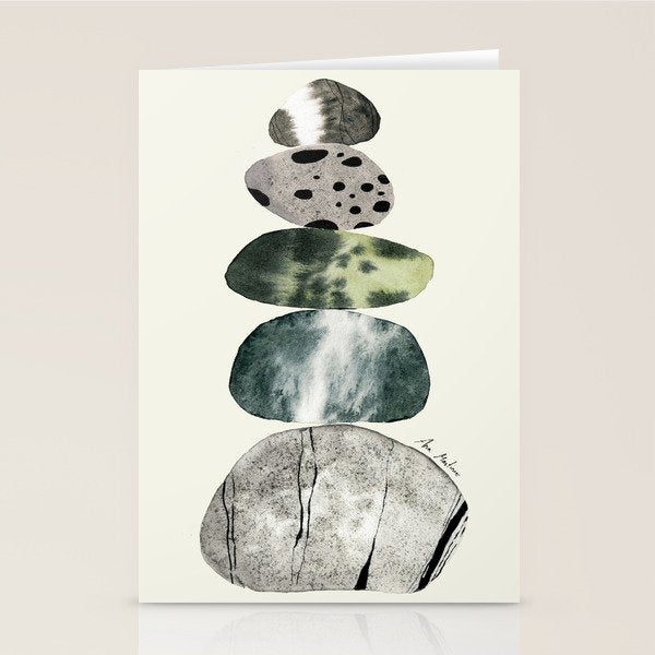 Stacked Pebbles On The Beach Stationery Card Gallery Image 2