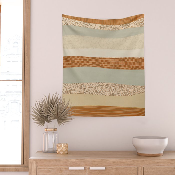 Neutral Abstract Pattern #5 Wall Tapestry Gallery Image 2