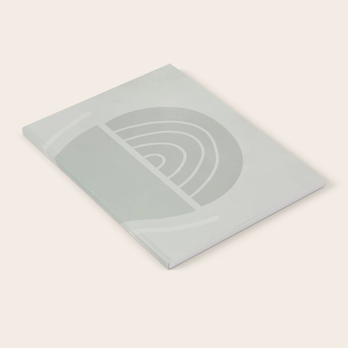 Mid Century Eclectic Calm Vibes In Pastel Grey and Green Shapes Notebook Gallery Image 1