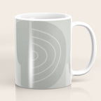 Mid Century Eclectic Calm Vibes In Pastel Grey and Green Shapes Coffee Mug Gallery Image 1