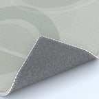 Mid Century Eclectic Calm Vibes In Pastel Grey and Green Shapes Rug Gallery Image 4