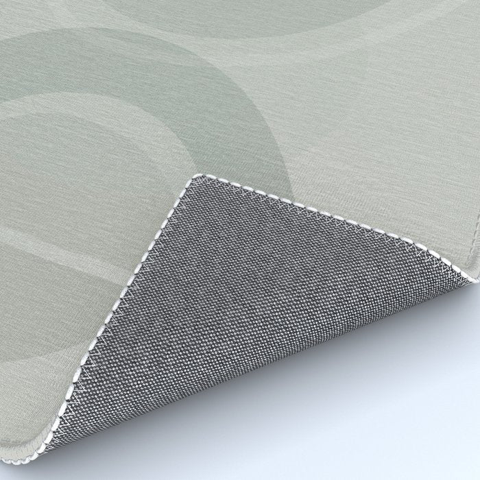 Mid Century Eclectic Calm Vibes In Pastel Grey and Green Shapes Rug Gallery Image 4